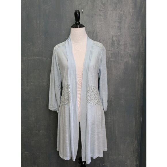 Simply Noelle Tops - Simply Noelle Baby Blue Knit Spring Cardigan Flowy XS